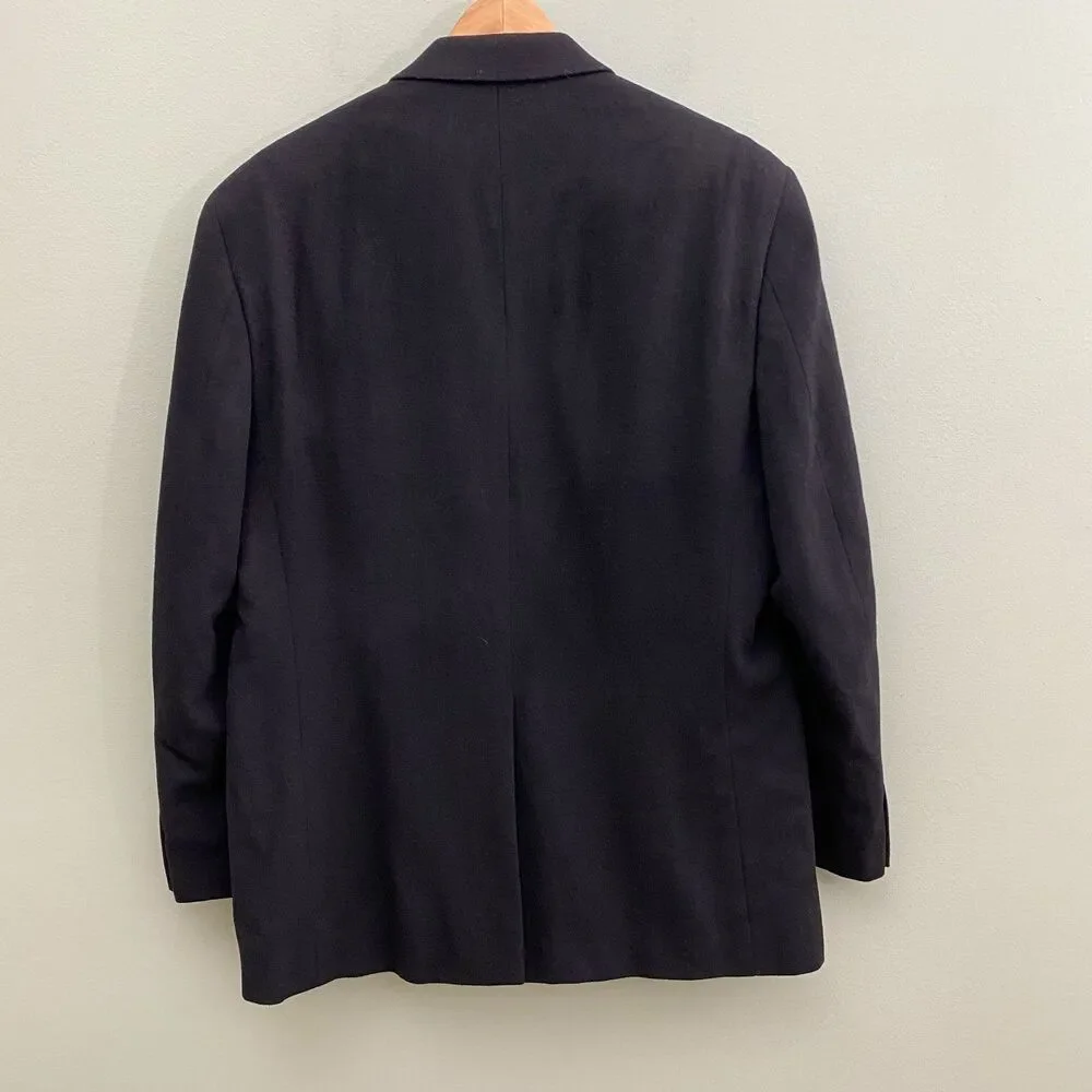 Lauren Ralph Lauren Blazer Mens 40R Black Wool Silk Cashmere Sport Coat Jacket